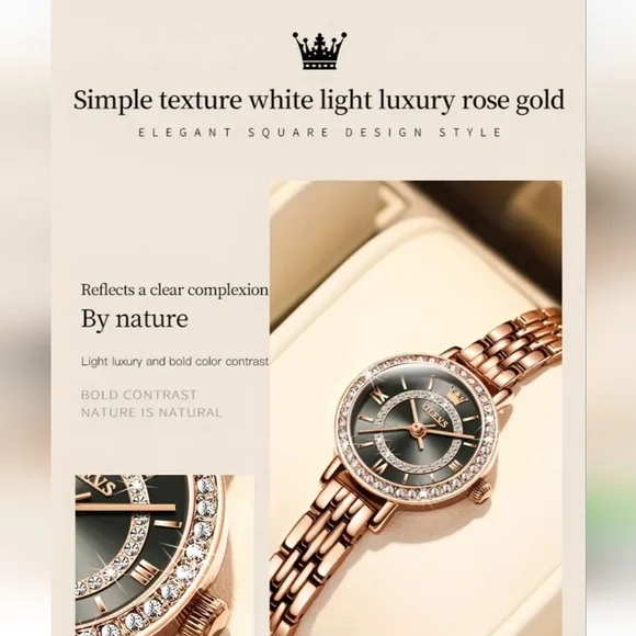 🐎 NEW! Women's Rose Gold SS Watch By OLEVS - Picture 4 of 5